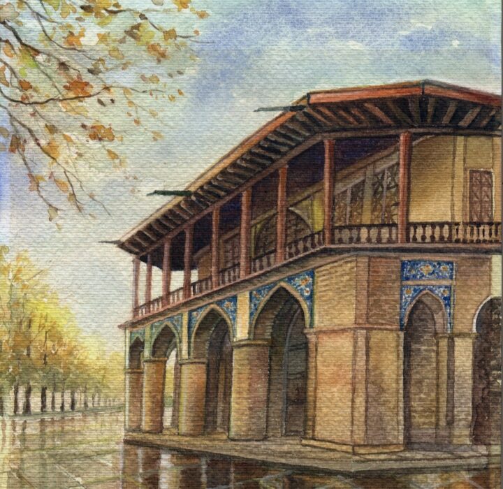 کلاه‌فرنگی قزوین در قاب تمبر ؛  اثر استاد حمید رضا سلیمانی از هنرمندان انتشارات حوزه مشق